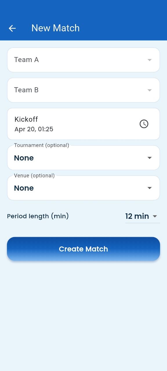 Esporte Da Tournaments matches screen